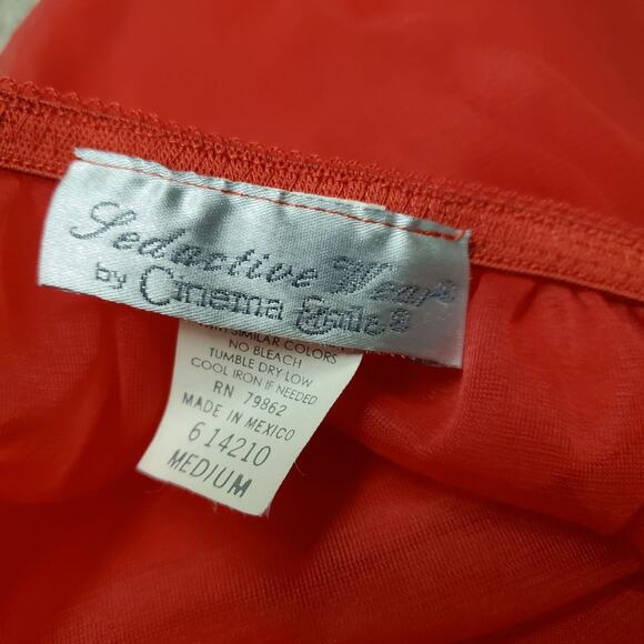 Vintage Seductive Wear Babydoll Red Sheer Half Slip Lengiere - Medium - Picture 3 of 7